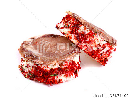 Two meat canapes 38871406