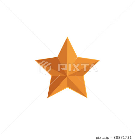 Flat vector icon of five-pointed golden star 38871731