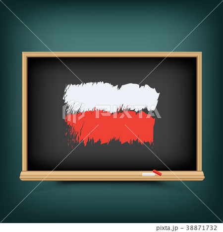 Poland flag draw on school blackboard Poland flag draw on school blackboard 38871732