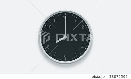Office wall clock displays 8 oclock. 3D rendering 38872595