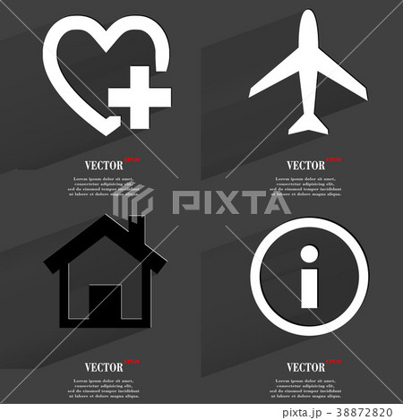 Set of fashionable icons, trending symbols. Flat d Set of fashionable icons, trending symbols. Flat d 38872820