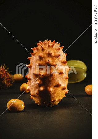 kiwano fruit in dramatic light 38872957