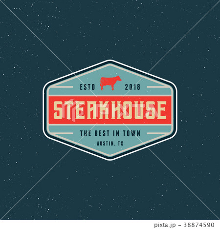 vintage steak house logo. retro styled grill vintage steak house logo. retro styled grill 38874590