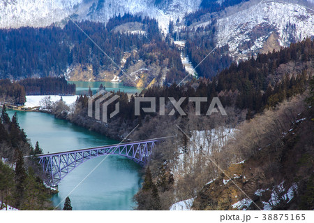 第一只見川橋梁　東北冬景色　【福島県大沼郡三島町】 38875165