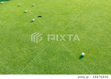 Golf ball on golf course. 38876848