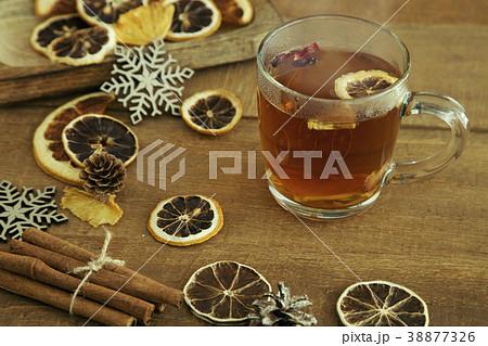 Objects photo for winther season. sweater, tangerine, hot tea or coffee and so on. 180 38877326