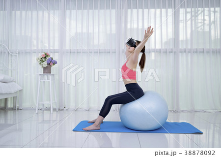 Healthy lifestyle - beautiful female fitness, doing yoga exercises and relax. Healthy eating and managing for healthy lifestyle. Concept photography. 196 38878092