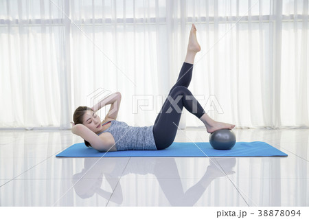 Healthy lifestyle - beautiful female fitness, doing yoga exercises and relax. Healthy eating and managing for healthy lifestyle. Concept photography. 136 38878094