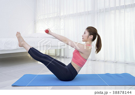 Healthy lifestyle - beautiful female fitness, doing yoga exercises and relax. Healthy eating and managing for healthy lifestyle. Concept photography. 169 38878144