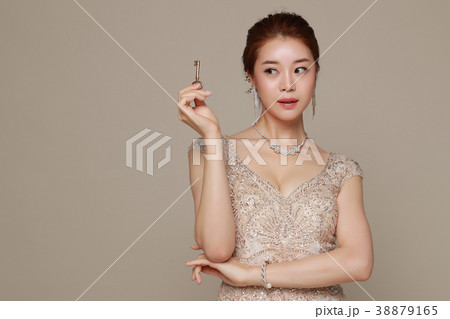 Beauty stylish asian women posing in fashionable clothes isolated White background. 023 38879165