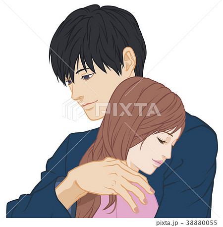 Hug One Handed Male Open Female Female Closed Stock Illustration