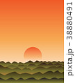 sunset with mountains 38880491