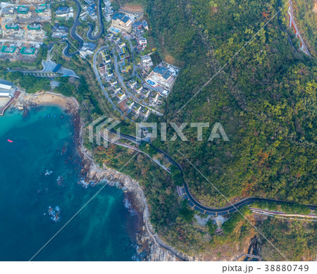 drone aerial view of the coastline drone aerial view of the coastline 38880749