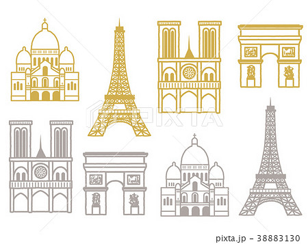 パリ　アイコンセット　 38883130