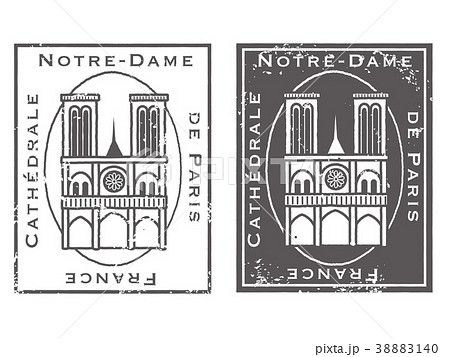 ノートルダム大聖堂　スタンプ 38883140