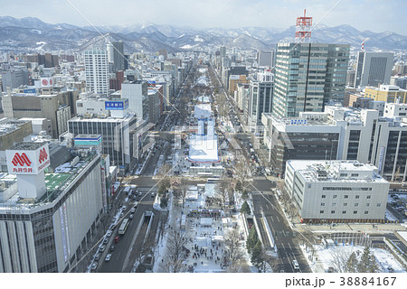 さっぽろテレビ塔からの眺め（雪まつり会場） 38884167