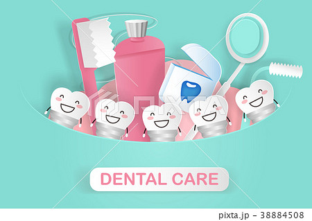 implant tooth with dental care 38884508