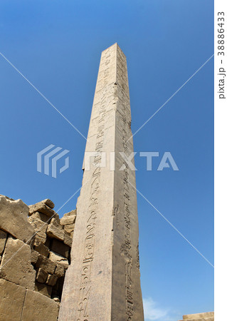 Ancient Obelisk with hieroglyphs at Karnak Temple 38886433