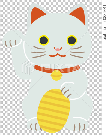 白い招き猫　小判 38886441