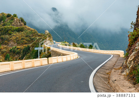 narrow road in Anaga Mountains, Tenerife, Spain narrow road in Anaga Mountains, Tenerife, Spain 38887131