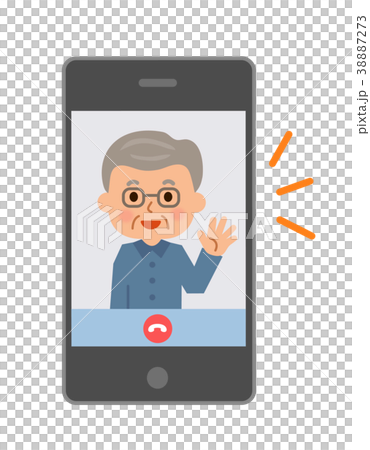 スマホで会話おじいさん スマホで会話おじいさん 38887273