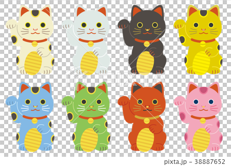 Beckoning cat good luck no oval 38887652