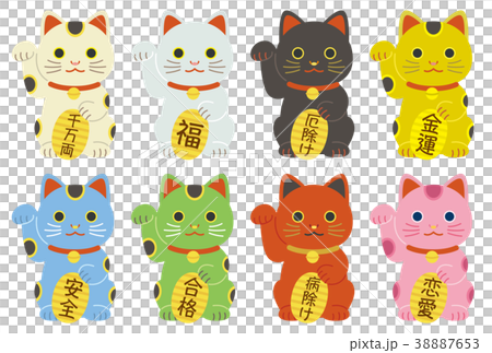 招き猫　縁起物　小判文字有り 38887653