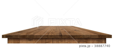 Empty wooden table perspective with clipping mask 38887740