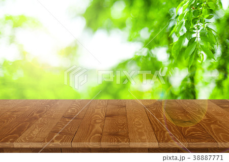 Empty wooden table perspective for product 38887771