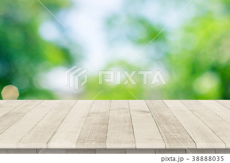 Empty wooden table for product placement 38888035