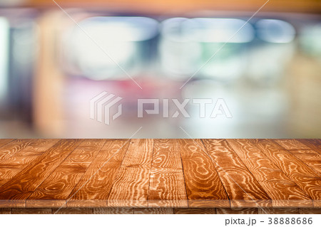 Empty wooden table for product placement 38888686