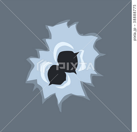 Bullet holes with cracks and scratches vector 38888775