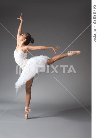Lightweight ballerina floating in the air Lightweight ballerina floating in the air 38888795