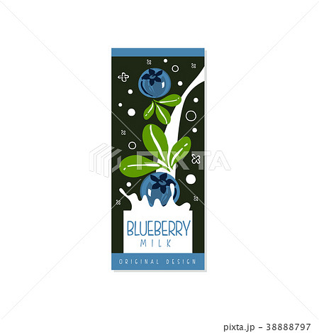 Blueberry milk logo original design, label for 38888797