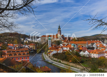 Cesky Krumlov cityscape in Czech Republic 38889888