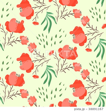 Bright summer pattern with red poppy flowers 38891167