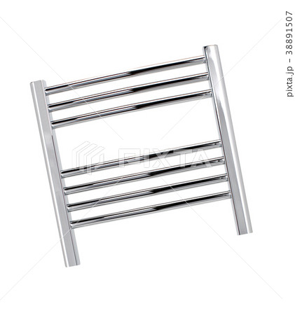 bathroom chrome towel rail isolated on white 38891507