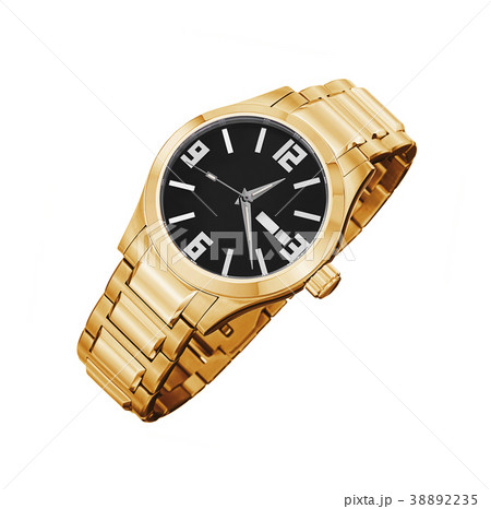 golden watch isolated on a white background 38892235