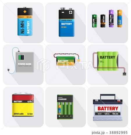 Colorful Charging Devices Illustrations Set 38892995