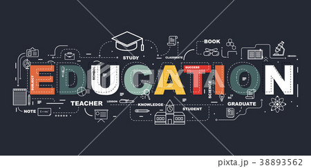 Design Concept Of Word EDUCATION Website Banner. Design Concept Of Word EDUCATION Website Banner. 38893562