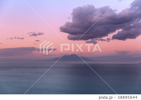 Vesuvius at sunset view from Capri Vesuvius at sunset view from Capri 38895644