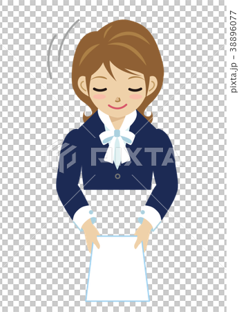 女性 資料 手渡し お辞儀 女性 資料 手渡し お辞儀 38896077