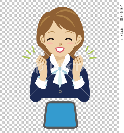女性　仕事　うれしい　笑顔 38896164