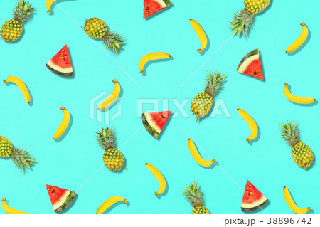 Pattern of fresh summer sweet fruit for holiday concept flat lay Pattern of fresh summer sweet fruit for holiday concept flat lay 38896742