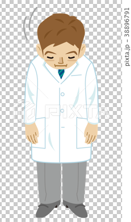 White coat male full body greeting 38896791