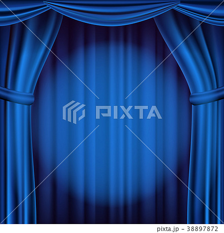 Blue Theater Curtain Vector. Theater, Opera Or 38897872