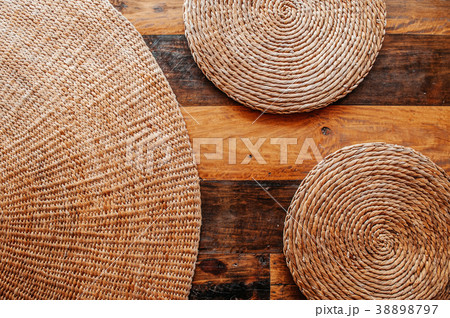 handmade seat cushion from dried water hyacinth 38898797
