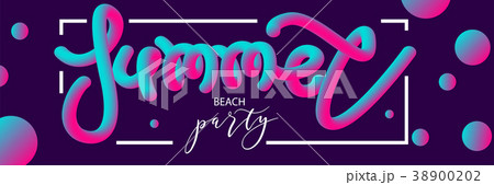 Horizontal neon blend summer party banner Horizontal neon blend summer party banner 38900202