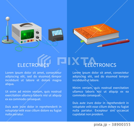 Electronics Banner with Place for Text on Blue Electronics Banner with Place for Text on Blue 38900355