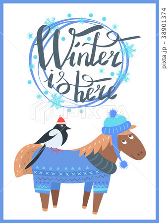 Winter is Here Promo Poster Vector Illustration 38901374